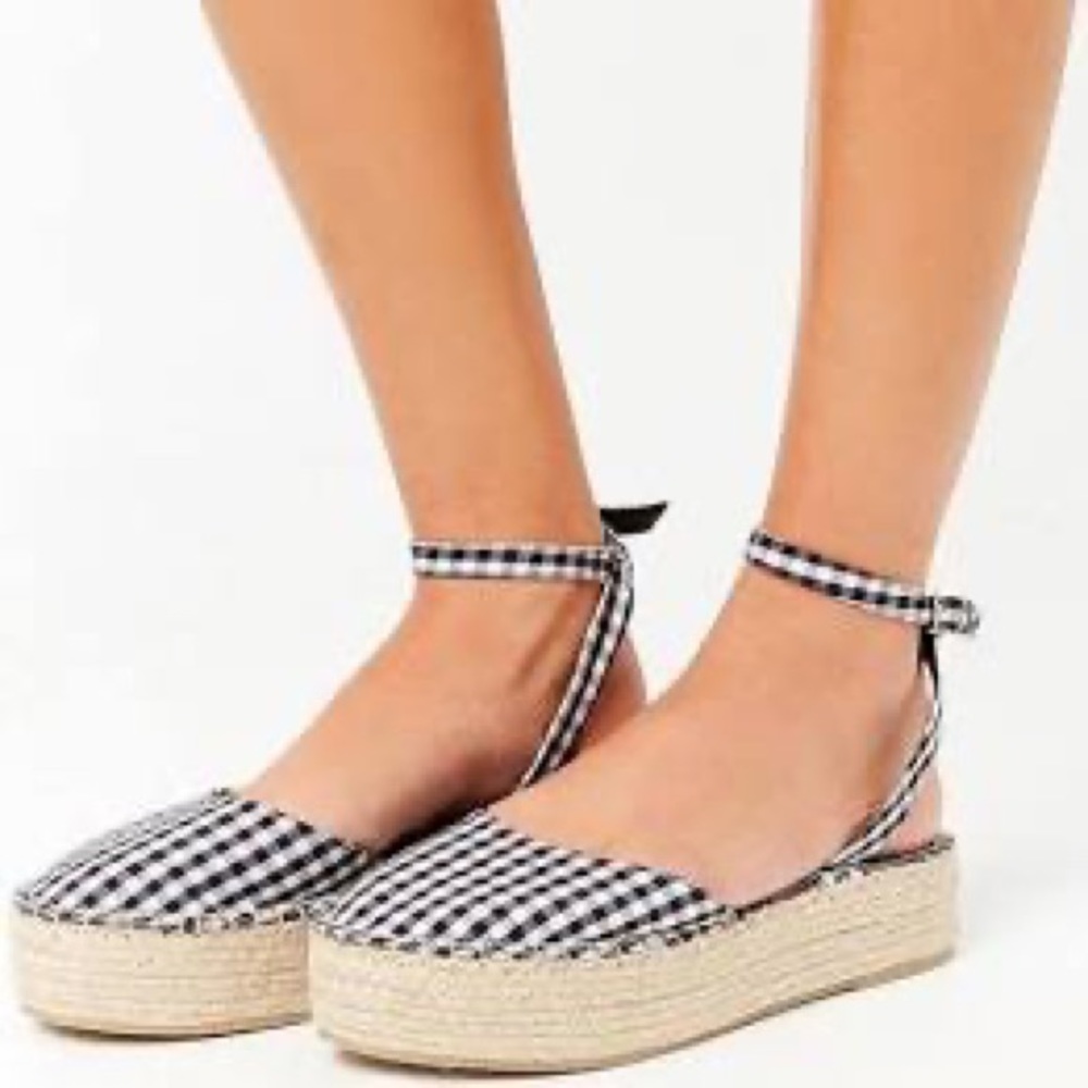 FOREVER 21 | gingham espadrille flat-form sandal